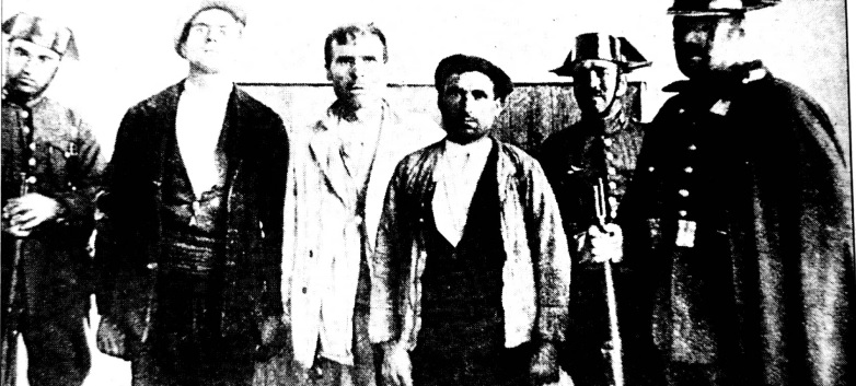 Guerrilleros en la zona centro detenidos por la Guardia Civil. Fuente: DÍAZ DÍAZ, Benito, La guerrilla antifranquista en Toledo: La primera Agrupación Guerrillera del Ejército de Extremadura-Centro, Talavera de la Reina, Colectivo de Investigación Histórica Arrabal, 2001.