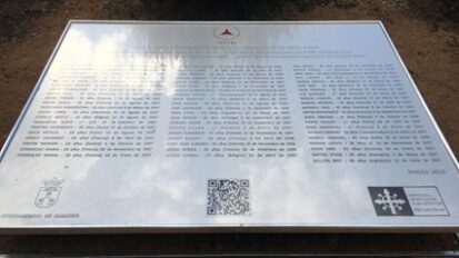 Placa conmemorativa a los brigadistas enterrados en la localidad, en https://memoriadealbacete.victimasdeladictadura.es/listing-item/a-los-brigadistas-enterrados-en-albacete/