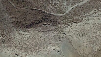 Vista aérea del puesto de mando de la Loma del Búho. Fuente: Elaboración propia. Google Earth.