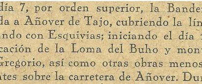Extracto del Diario de Operaciones de la 3ª Bandera de Castilla. Fuente: Monroy Gralle 1939, p. 12