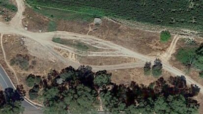 Imagen aérea de las 3 fortificaciones del río Alberche. Fuente: Elaboración propia. Google Earth.