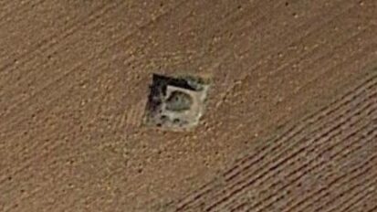 Fotografía aérea de la fortificación II de Mohernando. Fuente: Elaboración propia. Google Earth.