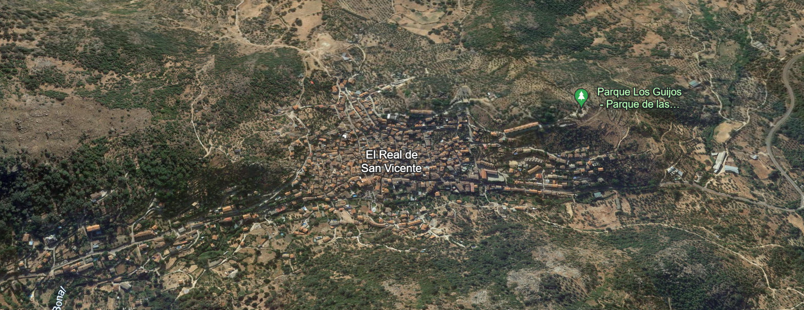 El Real de San Vicente. Elaboración propia mediante Google Earth